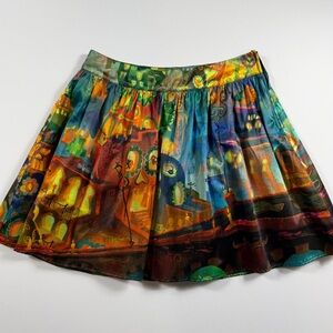 Book of Life Whimsical Art Print A-Line Skirt | Cottagecore Fairycore | Size M
